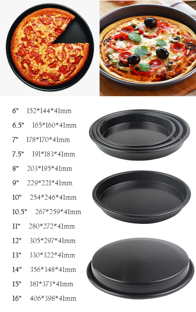 Wholesale Multiple Sizes Non Stick Round Aluminum Pizza Pan Baking Tray Dessert Tart Pie Baking Pan